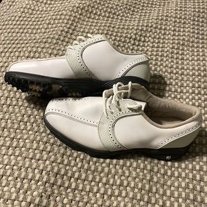 FootJoy GreenJoys white with light gray ladies golf shoes. Almost new. Size 7